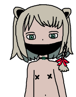 1girl beatani choker clover covered_nipples cross_pasties looking_at_viewer mask mouth_mask nude pasties tape_on_nipples upper_body