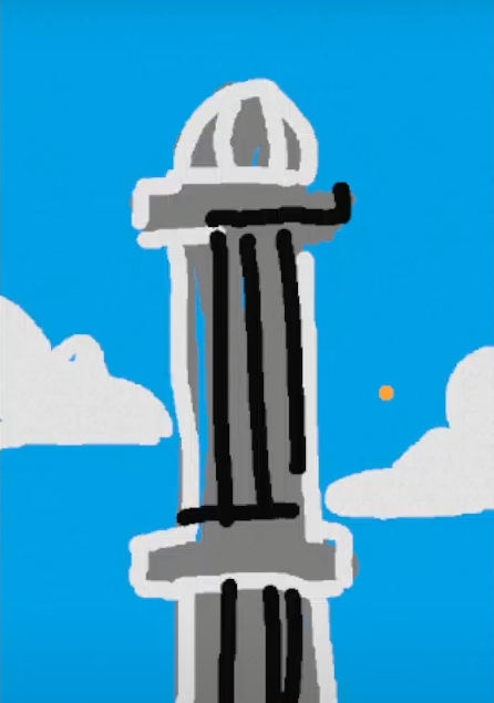 beatani_(artist) cloud eiffel_tower passpartout phallic_symbol sky tower