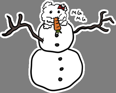 carrot eating fuwatani snowman