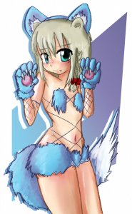 Rating: Safe / Score: 1 / Tags: 1girl animal_ears bare_shoulders beatani blush claw_pose claws cosplay costume cowboy_shot embarrassed fishnet flat_chest fox_ears fox_tail fur_bikini halloween halloween_costume hands_up looking_at_viewer naked navel paws remote_kid stomach tail thighs / User: Tach