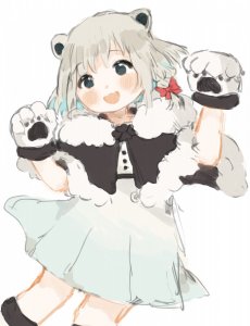 Rating: Safe / Score: 0 / Tags: arms_up babytani bear_paws coat looking_at_viewer / User: bm