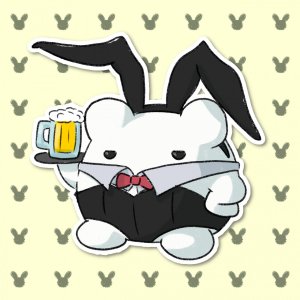 Rating: Safe / Score: 0 / Tags: 1girl alcohol annoyed beer beer_mug bunny_outfit fuwatani half-closed_eyes hand_on_hip holding holding_tray tray / User: bm