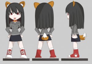 Rating: Safe / Score: 0 / Tags: animal_ears animal_tail character_design concept_art figure kemono listener risuna shoes sneakers tail / User: bm