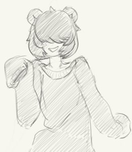 Rating: Safe / Score: 0 / Tags: 1boy animal_ears bangs bear_ears covered_eyes hair_over_eyes hand_up listener oversized_clothes paper_(medium) risuna risuna_oc short_hair sleeves_past_fingers sleeves_past_wrists smile sweater upper_body / User: bm