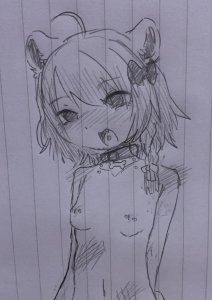 Rating: Questionable / Score: 1 / Tags: 1girl arm_behind_back beatani blush bruises collar half-closed_eyes naked navel nipple_piercing nipples open_mouth paper_(medium) pet_collar piercing ribbon small_breasts solo tongue_piercing upper_body / User: bm