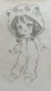 Rating: Safe / Score: 1 / Tags: animal_ears arms_at_sides baby bear bear_ears blush braid button_eyes clover earrings full_body fuwatani hair_bow jewelry listener looking_at_viewer open_mouth paper_(medium) risuna smile twin_braids wip / User: bm