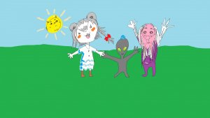 Rating: Safe / Score: 0 / Tags: 1other 2girls :3 beatani blush cat grey holding_hands listener looking_at_viewer multiple_girls risuna scared screaming smile sun xp_hill / User: bm