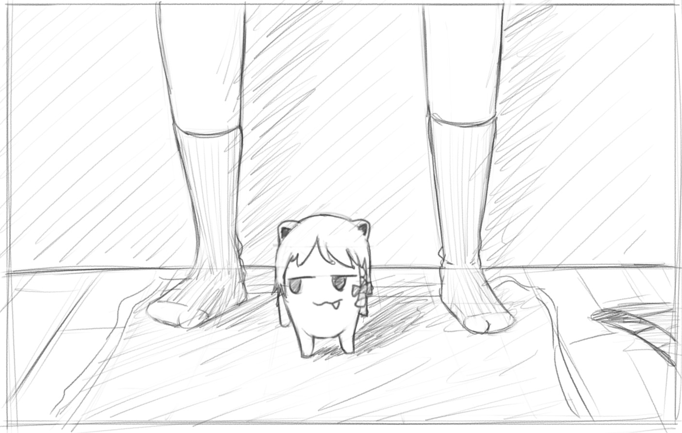 beatang pencil_drawing risuna socks stuffedidiot