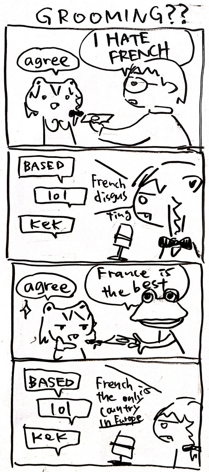 beatani beatani_(artist) comic fang french frog grooming money